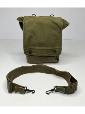 Vintage US Military Army M1938 Photograph Canvas Map Field Bag Case Satchel P65C